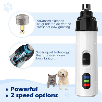 SilentGrind Pro 2024 – Electric Dog Nail Trimmer & Paw Grooming Tool