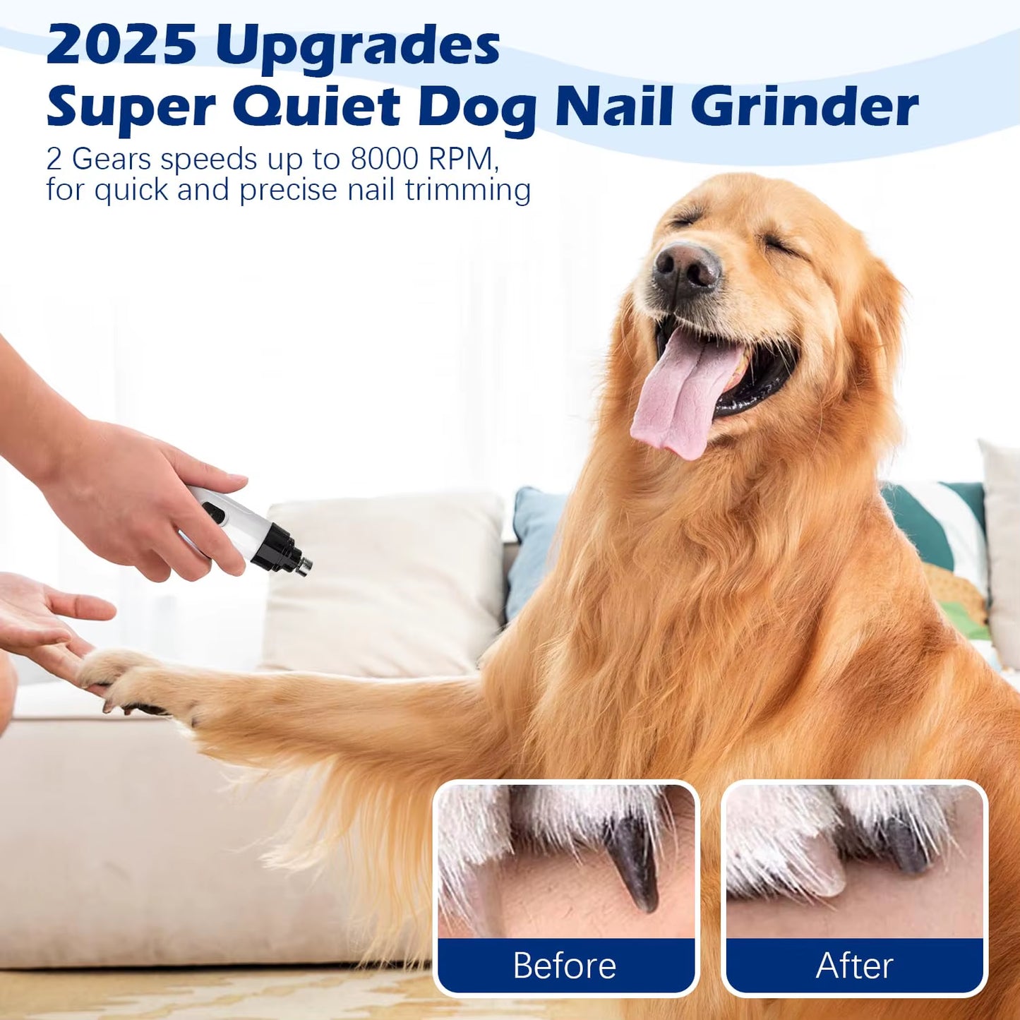 SilentGrind Pro 2024 – Electric Dog Nail Trimmer & Paw Grooming Tool